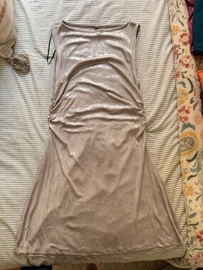 H&M Shimmery Taupe Midi Dress